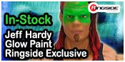 GLOW PAINT JEFF HARDY RINGSIDE COLLECTIBLES EXCLUSIVE TNA TOY WRESTLING ACTION FIGURE BY JAKKS PACIFIC