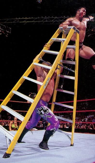 The yellow ladder from the match between The Rock and Triple H at Summerslam 1998!