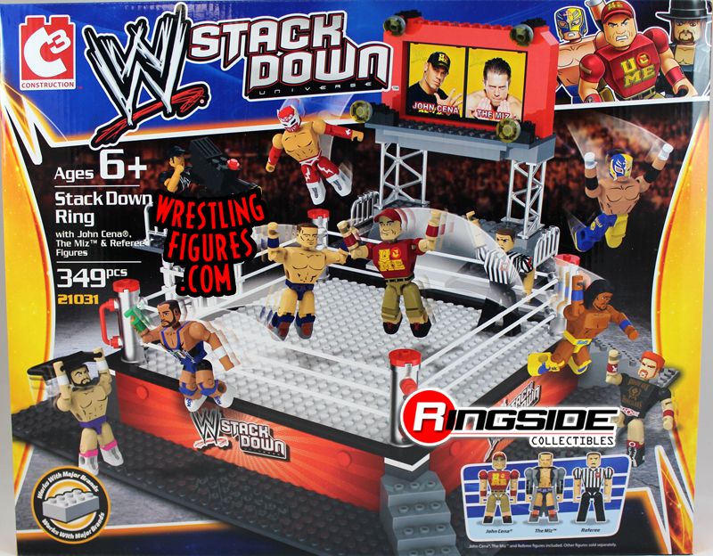WWE Stackdown Ring with John Cena, The Miz & Referee figures!