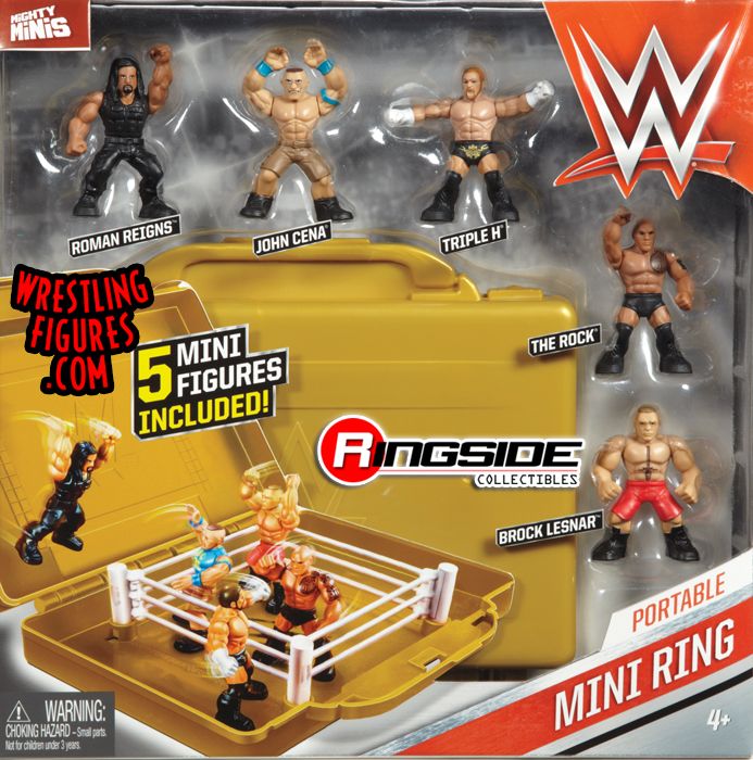 Wwe Mighty Minis Ring Playset W 5 Mini Figures Wwe Toy Wrestling Action Figure Playset By Mattel Mighty Minis Figures Include Roman Reigns John Cena Triple H Hhh The Rock Brock