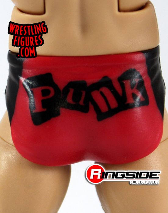 Close up of Mattel WWE ECW CM Punk Exclusive Trunks!