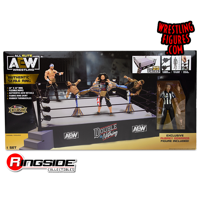 Aew Authentic Scale Ring Playset W Aubrey Edwards Ringside Exclusive For Aew Toy Wrestling Action Figures By Jazwares