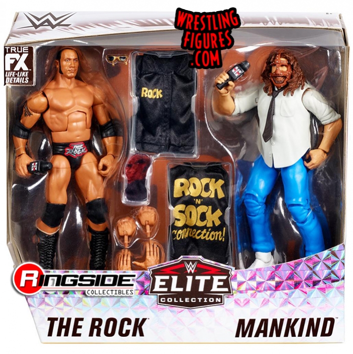 WWE Action Figure The Rock with Ringside Battle Accessories