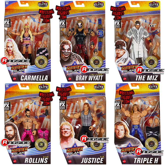 Wwe Elite 86 Complete Set Of 6 Wwe Toy Wrestling Action Figures By Mattel This Set Includes Bray Wyatt The Fiend Triple H Hhh The Miz Carmella Seth Rollins Sid Justice