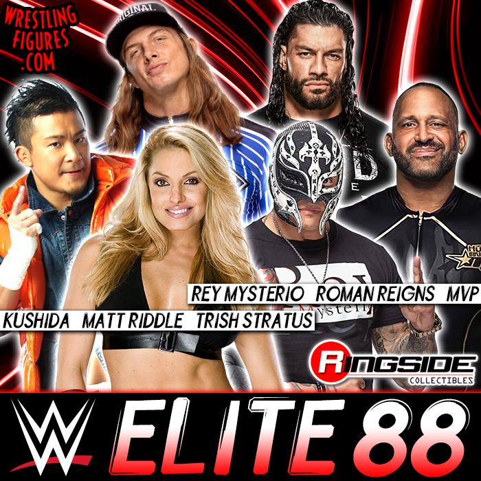 Wwe Elite Complete Set Of 6 Wwe Toy Wrestling Action Figures By Mattel This Set Includes Roman Reigns Rey Mysterio Mvp Matt Riddle Trish Stratus Kushida