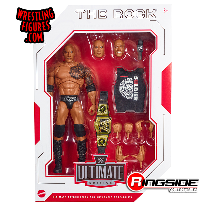 WWE Action Figure The Rock with Ringside Battle Accessories