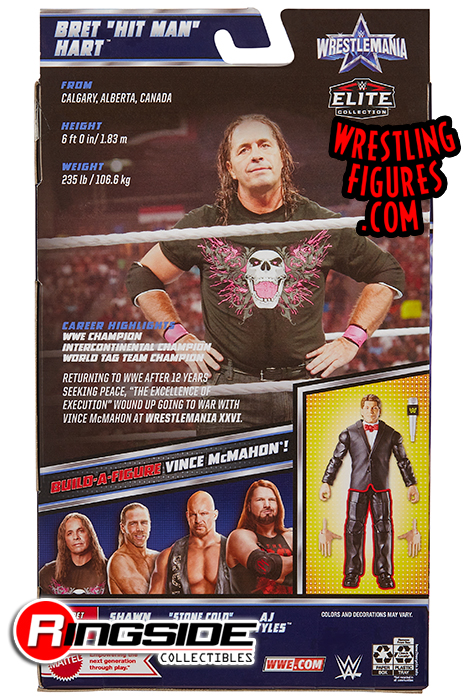 WWE WrestleMania 2022 Elite Bret Hitman Hart Action Figure