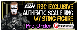 Authentic Scale Ring Playset with Sting - AEW Ringside Exclusive Toy Wrestling Action Figure by Jazwares