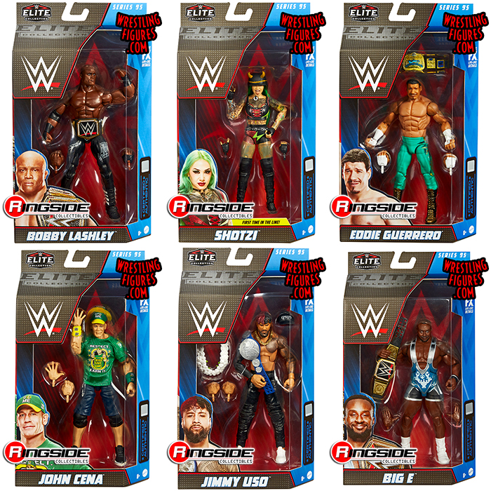 WWE Elite 95 - Complete Set of 6 WWE Toy Wrestling Action Figures by  Mattel! This set includes: Big E, John Cena, Jimmy Uso, Shotzi Blackheart,  Eddie Guerrero & Bobby Lashley!