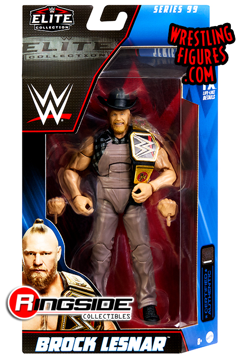 Brock Lesnar (Brown Overalls) - WWE Elite 99 WWE Toy Wrestling Action  Figure by Mattel!