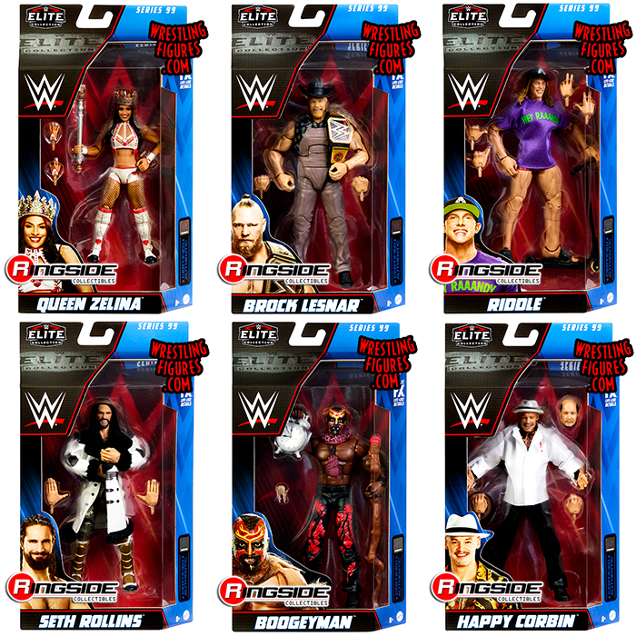 WWE Elite 99 - Complete Set of 6 WWE Toy Wrestling Action Figures by  Mattel! This set includes: Seth Rollins, Matt Riddle, Brock Lesnar, Happy  Corbin, Queen Zelina & Boogeyman!