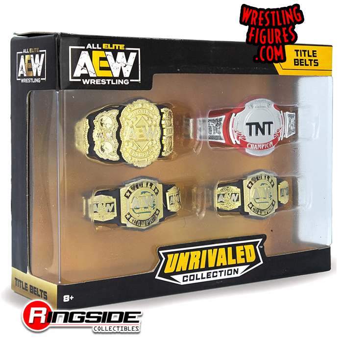 4-Pack AEW Toy Wrestling Figure Belts by Jazwares includes: AEW World Championship  Belt, EW TNT Championship Belt u0026 (2) of the AEW Tag Team Championship Belts!