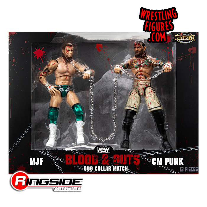 Dog Collar Match (CM Punk & MJF) 2-Pack - AEW Ringside Exclusive Toy Wrestling  Action Figures by Jazwares!