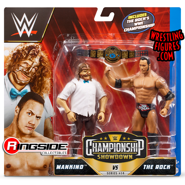 The Rock & Mankind - WWE Showdown 2-Packs 14 WWE Toy Wrestling Action ...