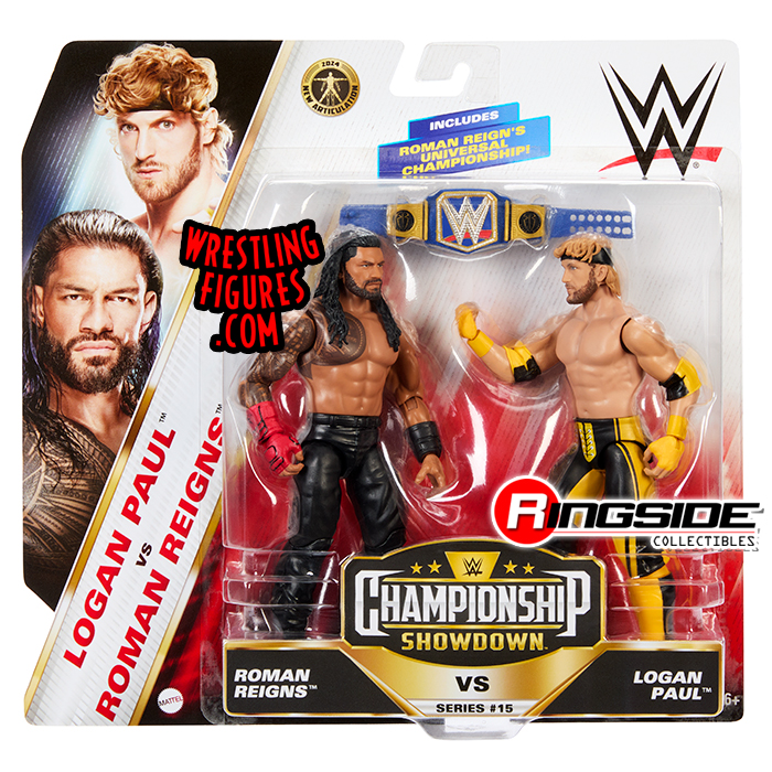 Roman Reigns & Logan Paul - WWE Showdown 2-Packs 15 WWE Toy Wrestling ...