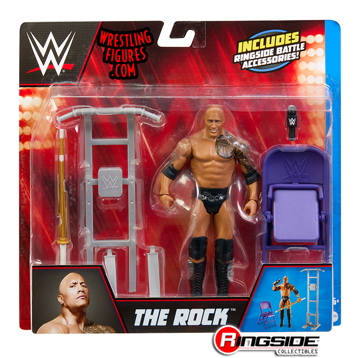 The Rock w/ Accessories - WWE Ringside Battle Toy Wrestling Action Figure  by Mattel!