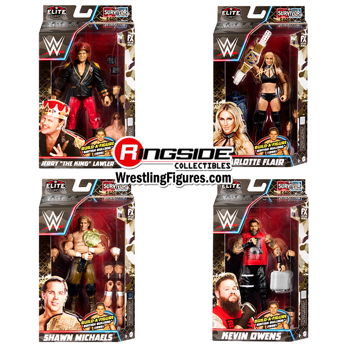 WWE Elite Survivor Series 2023 - Complete Set of 4 WWE Toy Wrestling Action  Figure by Mattel! This set includes: Shawn Michaels, Charlotte Flair, Jerry  Lawler & Kevin Owens!