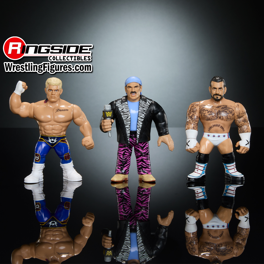 WWE 2026 Retros (Wave 1) Ringside Exclusive - Set of 3 (Jesse Ventura, CM Punk & Cody Rhodes) image