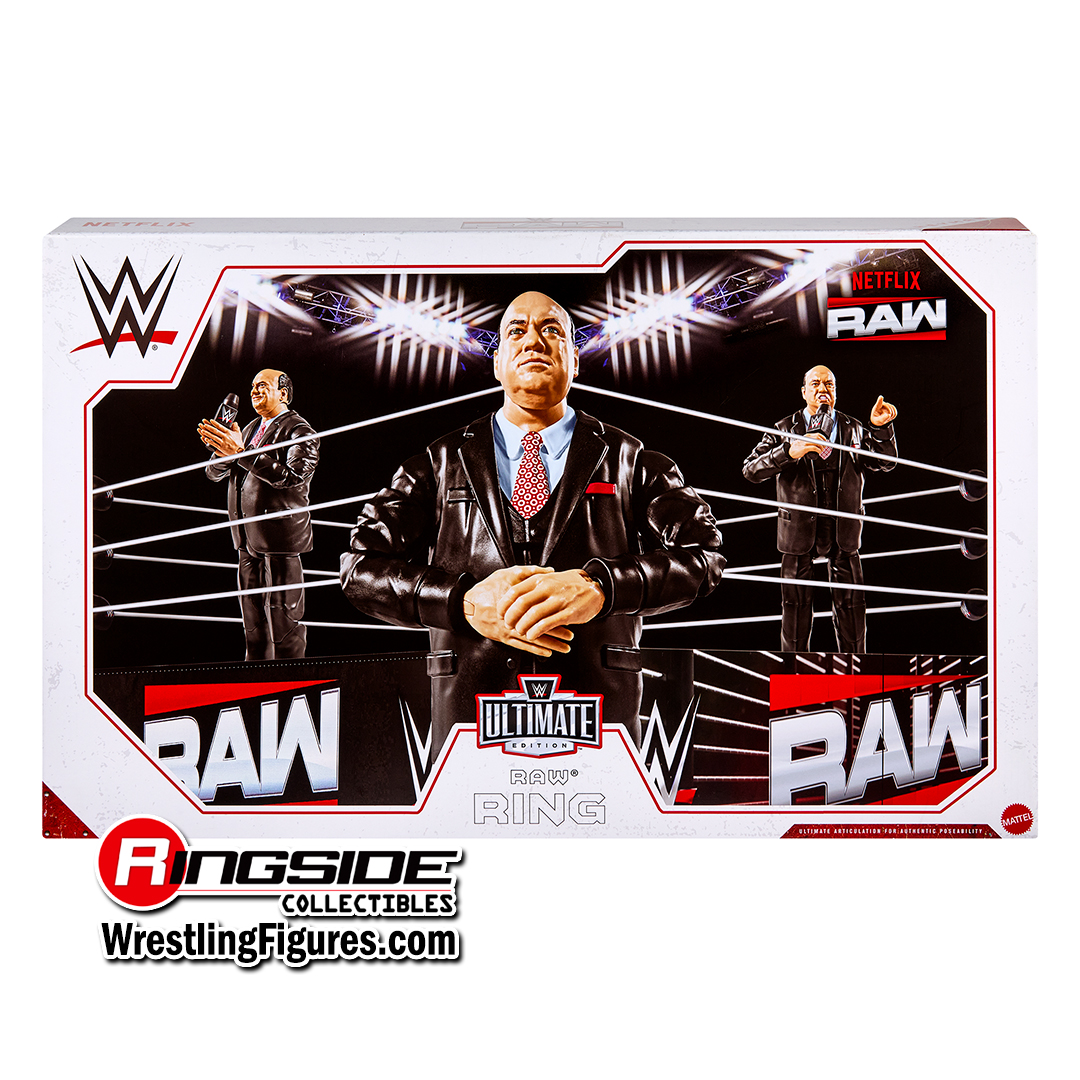 Netflix Raw WWE Real Scale Wrestling Ring Playset w/ Paul Heyman Ultimate Edition Exclusive Figure Image