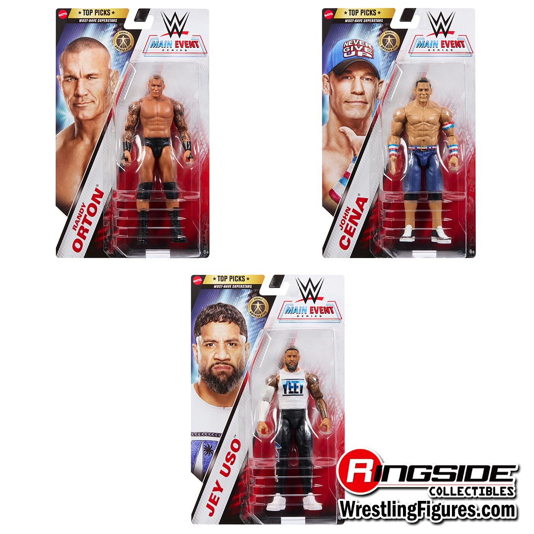Image WWE Main Event Top Picks 2025 (Wave 4) - Set of 3 (Cena, Orton & Jey Uso)
