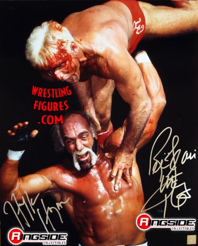 Hulk Hogan Ric Flair Autographed 16x20 Photo Ringside
