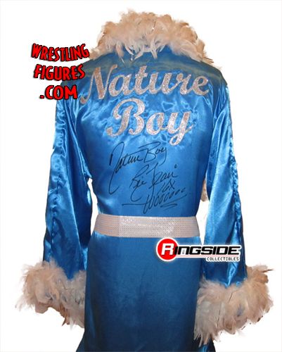 Trunks and Belts Ric Flair Autographed Blue Pro Wrestling Nature Boy Robe JSA Certified COA 16x Inscripti Autographed Wrestling Robes 
