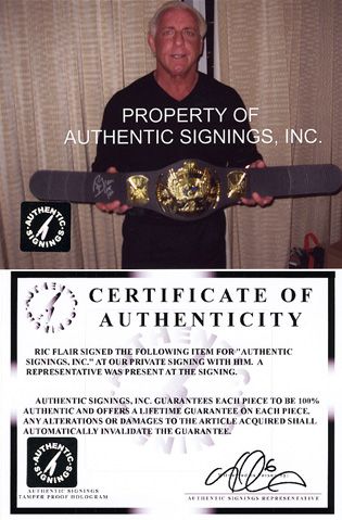 RIC FLAIR SIGNED WCW World Heavyweight Championship Replica Title Belt JSA  COA