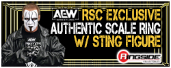 Authentic Scale Ring Playset with Sting - AEW Ringside Exclusive Toy Wrestling Action Figure by Jazwares
