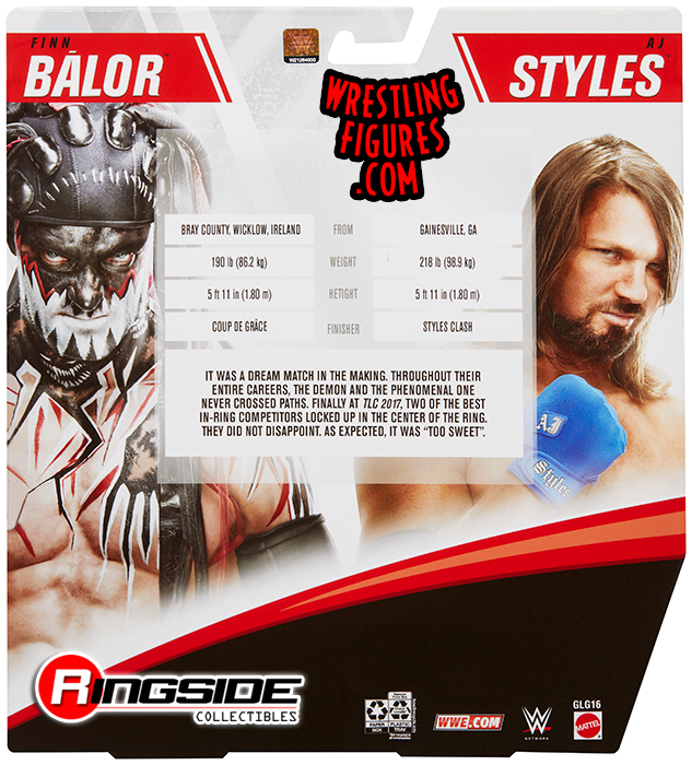 WWE Finn Balor vs AJ Styles Elite Collection 2-PackAction Figures Each with 2 Extra Sets of Swappable Hands and Superstar-Specific Accessories 