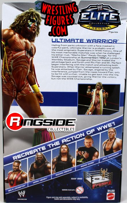 Raro WWE The Ultimate Warrior Elite Serie 26 Figura De Mattel Leyenda Lucha Libre 