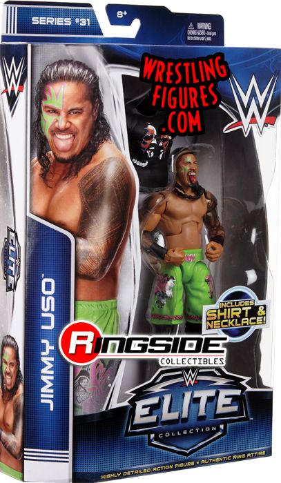 Figura de acción de la colección Elite de WWE Jimmy USO de Mattel