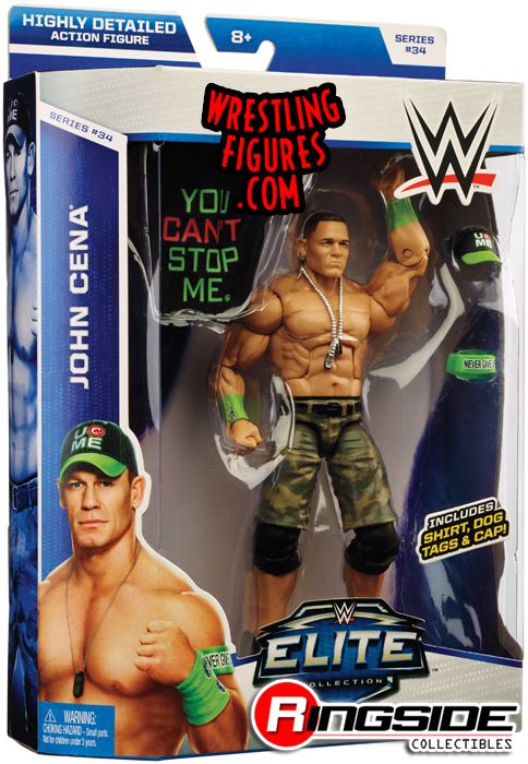 Basic Series 34 WWE Mattel Wrestling Figure Details about   John Cena 
