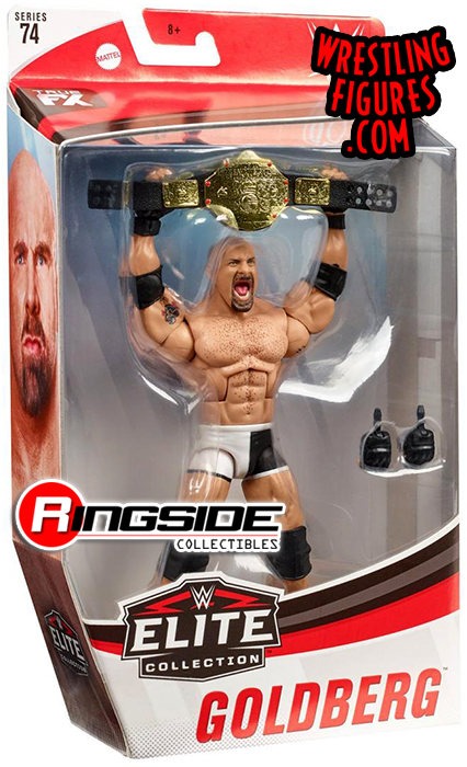WWE Goldberg Elite Series #74 - Figura de acción de lujo con detalles  faciales realistas, equipo de anillo icónico y accesorios