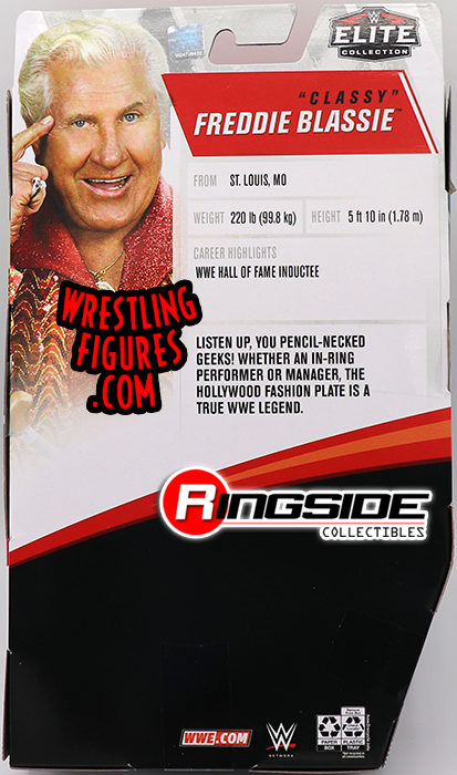 WWF WWE Elite Mattel lucha libre figura Rara Elegante Freddie Blassie serie 77 Nuevo 
