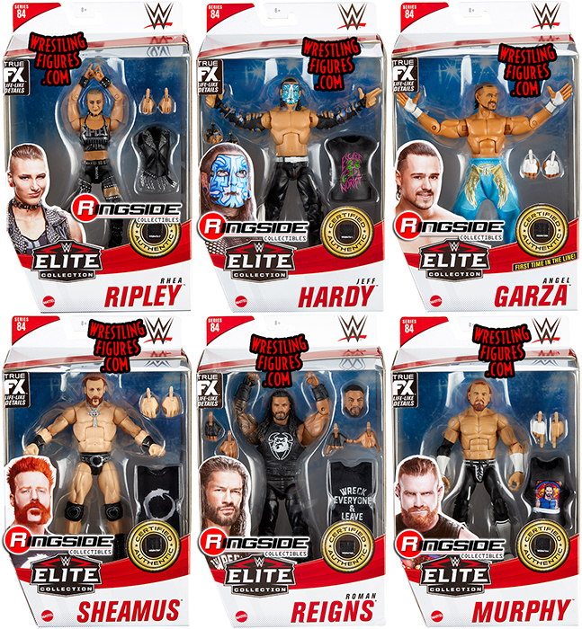 WWE Elite 84 - Complete Set of 6 WWE Toy Wrestling Action Figures by  Mattel! This set includes:Jeff Hardy, Angel Garza, Sheamus, Murphy, Rhea  Ripley & Roman Reigns!