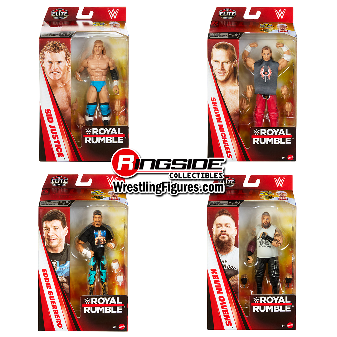 Image WWE Elite Royal Rumble 2027 - Set of 4 (Shawn Michaels, Eddie Guerrero, Kevin Owens, Sid Justice)