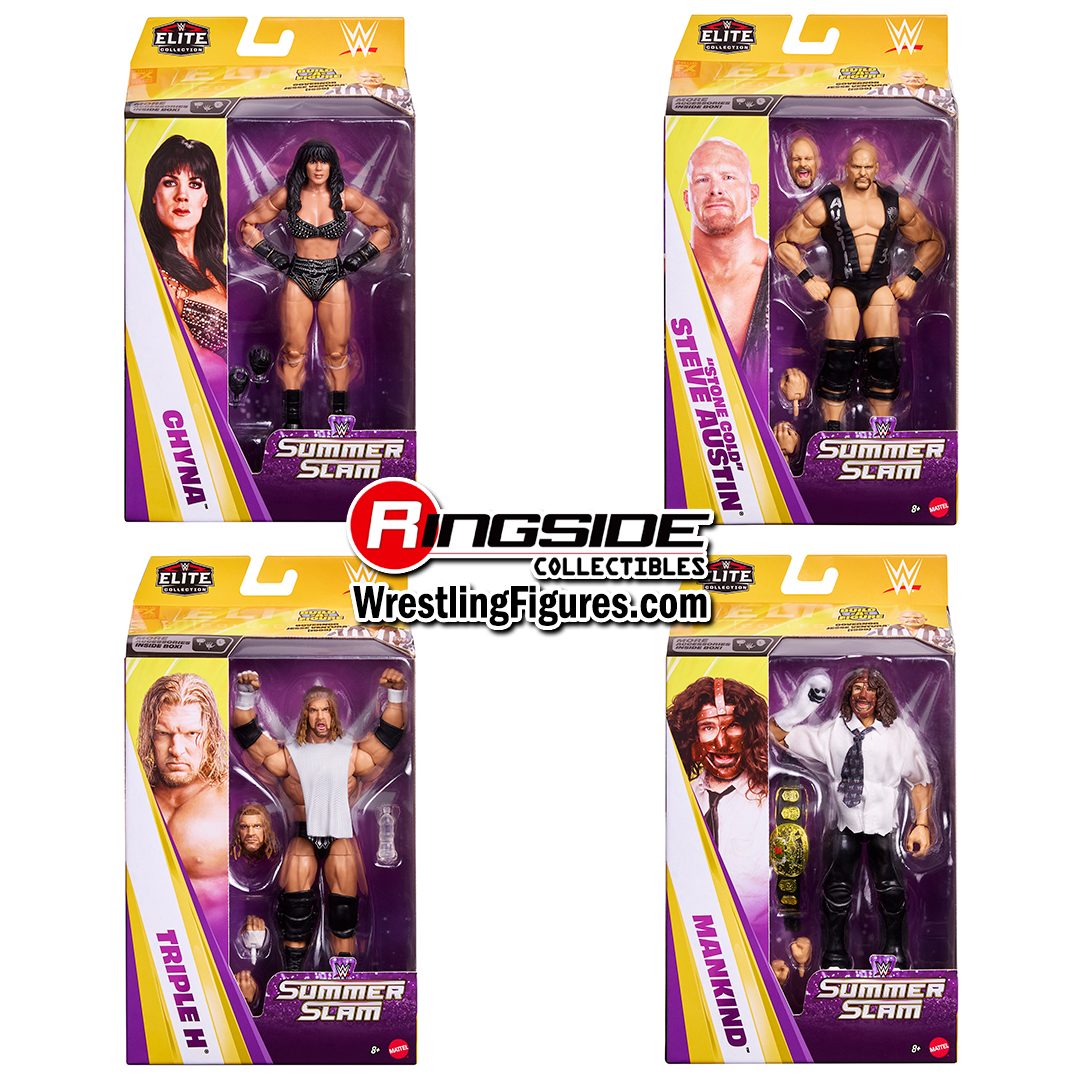 Image WWE Elite SummerSlam 2026 - Set of 4 (Stone Cold, HHH, Mankind & Chyna)