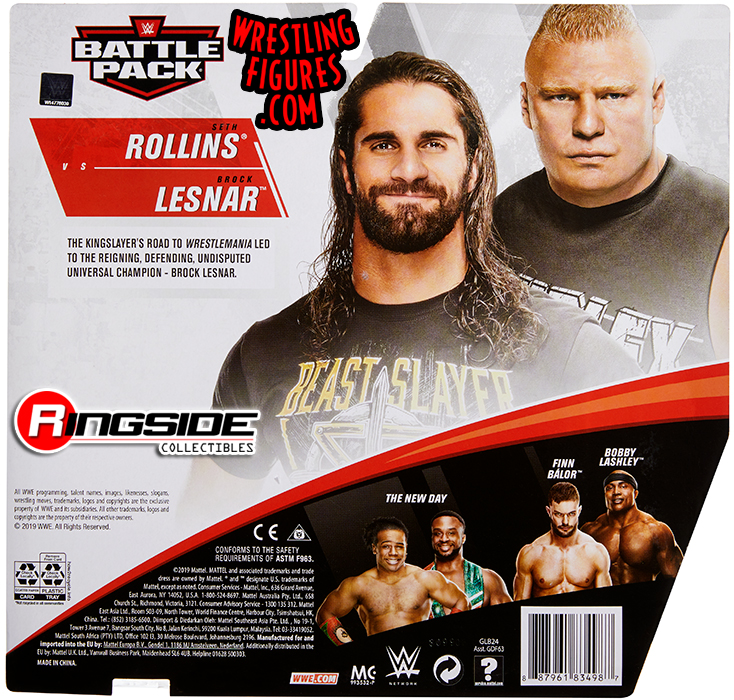 WWE Pack de Dos Luchadores Figuras Seth Rollins vs Brock Lesnar Mattel GLB24 