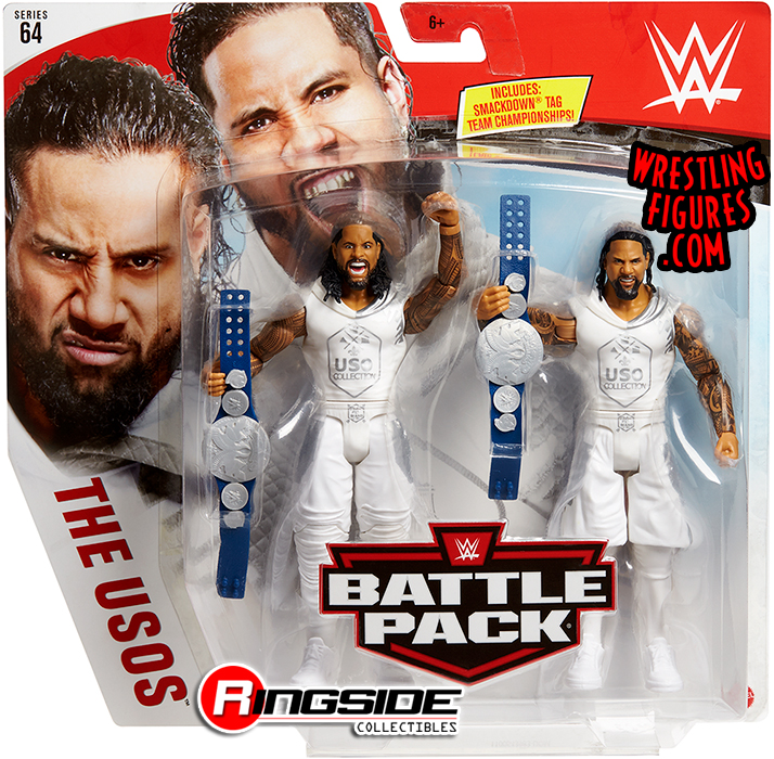 The Usos (Jimmy Uso & Jey Uso)- WWE Battle Packs 64 WWE Toy Wrestling Action Figures by Mattel!