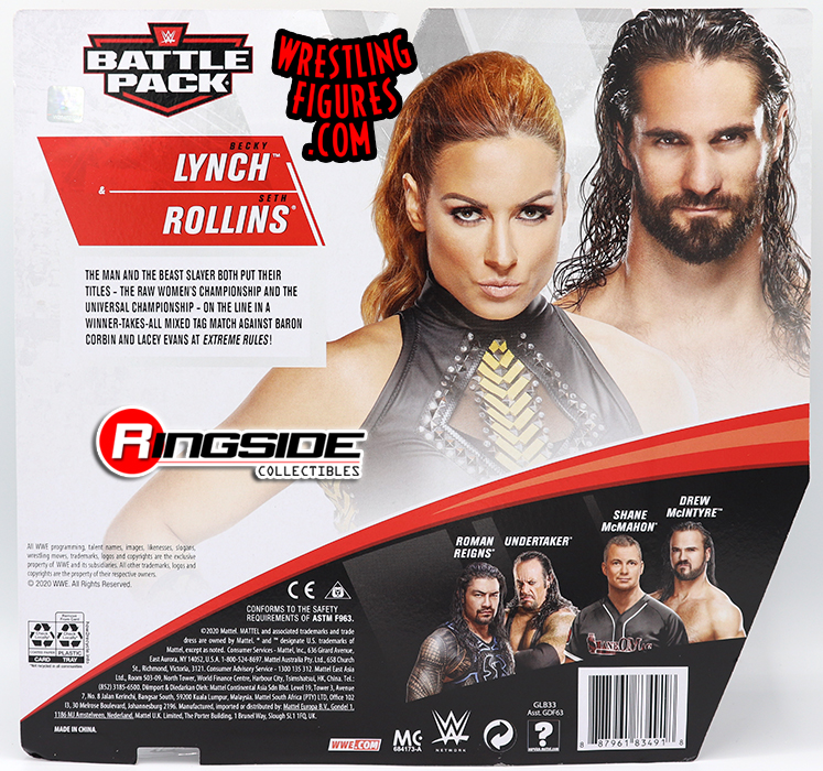 Mattel WWE Series 66 Battle Pack Becky Lynch /& Seth Rollins Action Figure