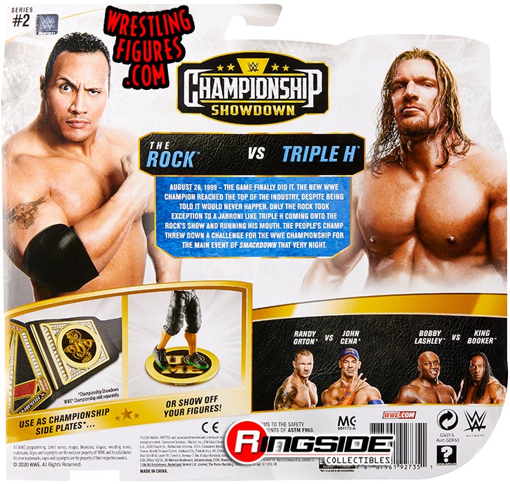 WWE MATTEL BATTLE PACK CHAMPIONSHIP SHOWDOWN S.2 TRIPLE H & THE ROCK ELITE BASIC 