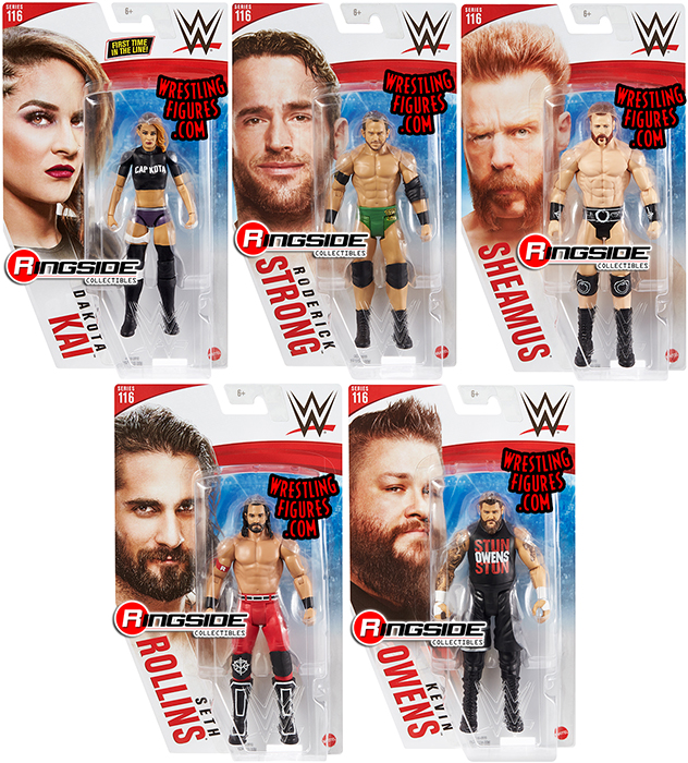 Wwe Series 116 Toy Wrestling Action Figures By Mattel This Set Includes Seth Rollins Kevin Owens Sheamus Roderick Strong Dakota Kai