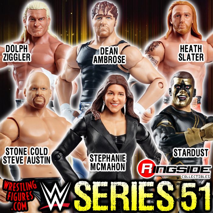WWE Series 51 - Complete Set of 6 WWE Toy Wrestling Action
