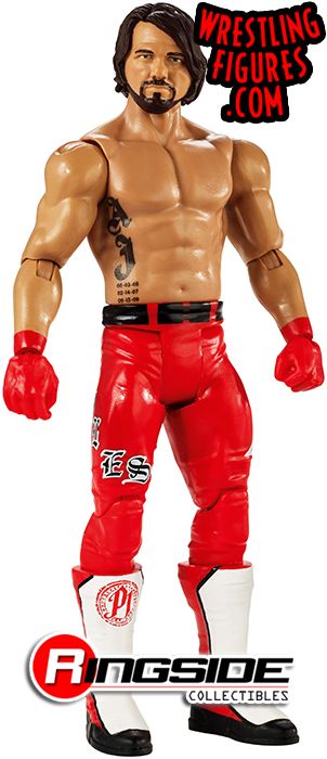 WWE AJ STYLES RED RAW BASIC SERIES 85 MATTEL ACTION WRESTLING FIGURE NXT GLOVES 