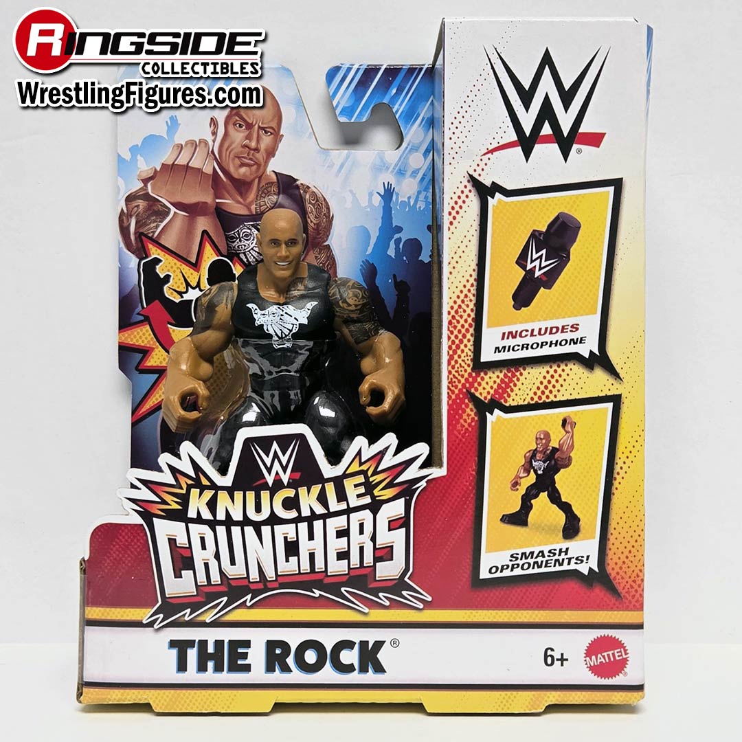 Image The Rock (Black w/ Microphone) - WWE  Knuckle Crunchers 12