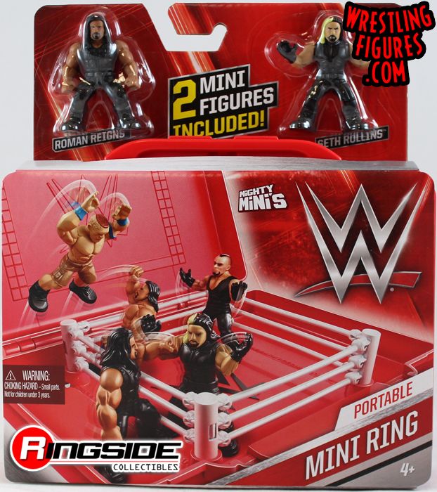 WWE Mini Ring Playset with 2 Mini Figures Seth Rollins Roman