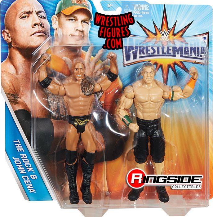 John Cena The Rock Wwe Battle Packs Wrestlemania 33 Wwe Toy Wrestling Action Figure By Mattel