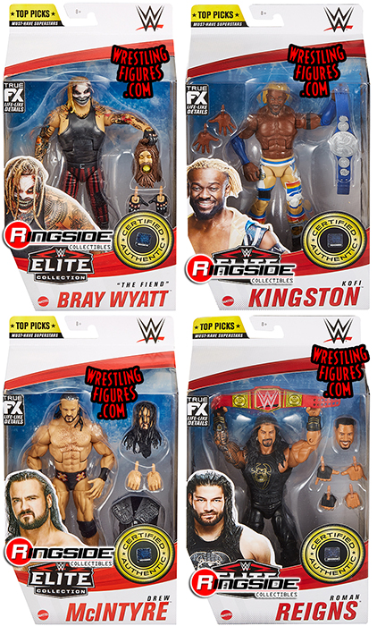 Wwe Elite Top Picks 21 Complete Set Of 4 Wwe Toy Wrestling Action Figures By Mattel Includes Roman Reigns Kofi Kingston Drew Mcintyre The Fiend Bray Wyatt