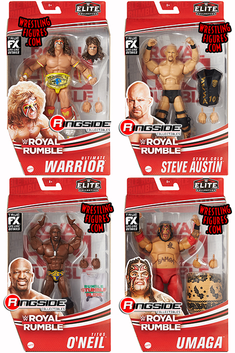 Wwe Elite Royal Rumble 21 Complete Set Of 4 Wwe Toy Wrestling Action Figures By Mattel This Set Includes Umaga Stone Cold Steve Austin Ultimate Warrior Titus O Neil