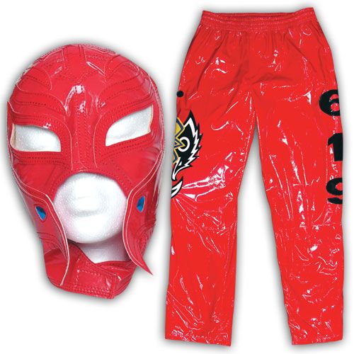 Rey Mysterio Red Kids Size Mask Pants Ringside Collectibles